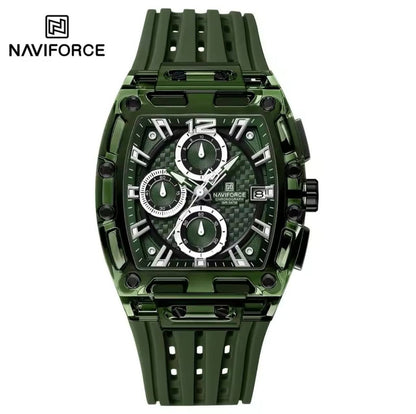 NAVIFORCE NF7105 7 COLOURS CHRONOGRAPH TRANSPARENT DESIGN WATERPROOF SILICON STRAP DATE DISPLAY ENGRAVING FROM & ENQUIRIES