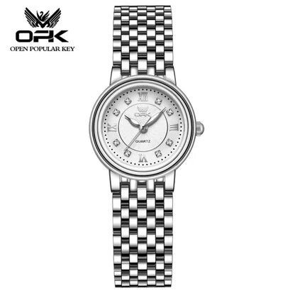 OPK LADIES #6005 STAINLESS STEEL BATTERY POWERED WATER RESISTANT ENGRAVING SERVICES ENQUIRIES