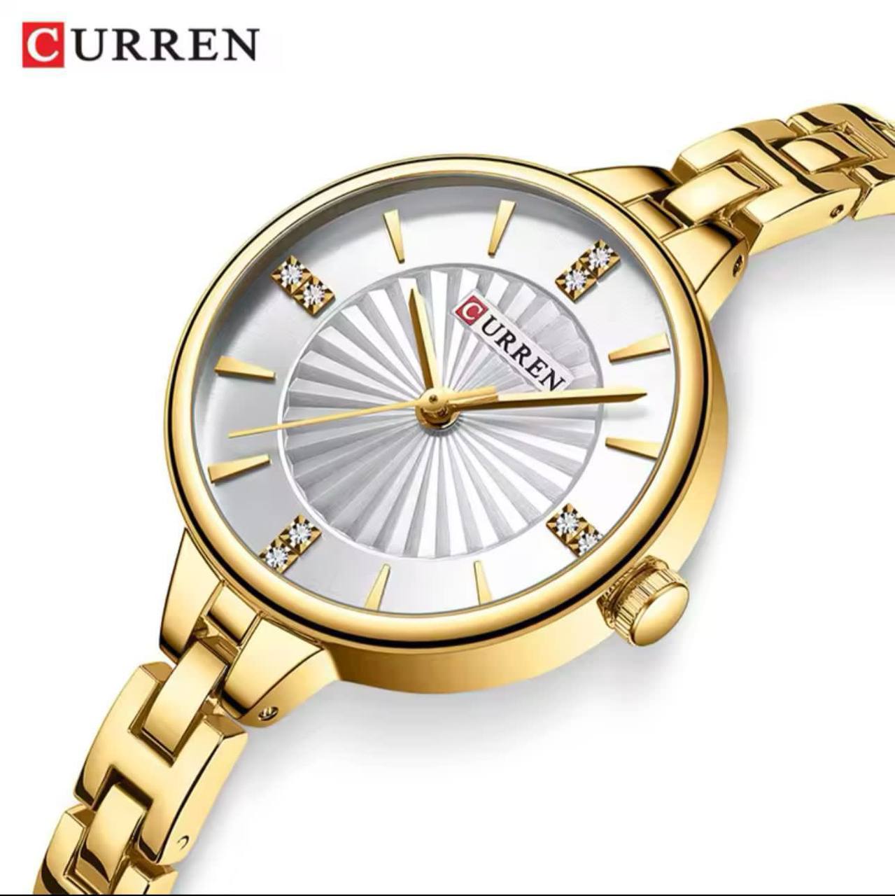 CURREN LADIES #9097 (METALLIC ) GOLD GREEN GOLD WHITEGOLD SILVER SILVER BLUE WATER RESISTANT BATTERY POWERED CURREN BRANDED BOX ENGRAVING SERVICES ENQUIRIES