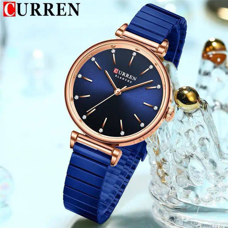 CURREN LADIES #9081 (METALLIC ) WATER RESISTANT BATTERY POWERED ENGRAVING SERVICES PER WORD,300 LOGO CURREN BRANDED BOX ENQUIRIES