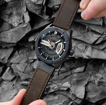 CURREN GENTS 8301 BATTERY POWERED DATE DISPLAY WATER RESISTANT ENGRAVING SERVICES CURREN BRANDED BOX ENQUIRIES