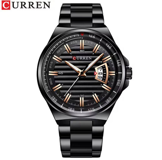 CURREN GENTS 8375 BATTERY POWERED DATE DISPLAY WATER RESISTANT CURREN BRANDED BOX ENGRAVING SERVICES ENQUIRIES