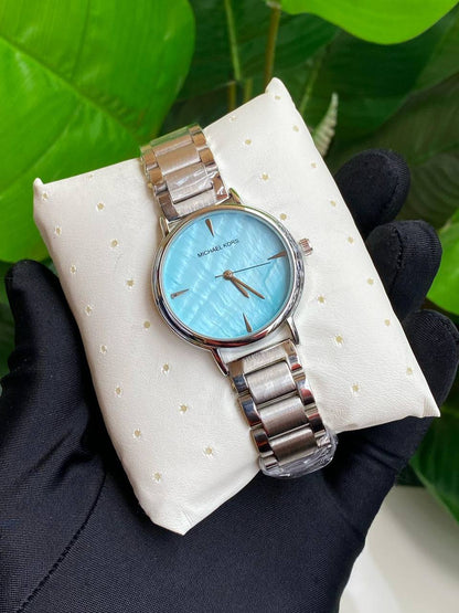 MICHAEL KORS LADIES WATCH STAINLESS STEEL BATTERY POWERED WATER RESISTANT ENGRAVING SERVICES ENQUIRIES