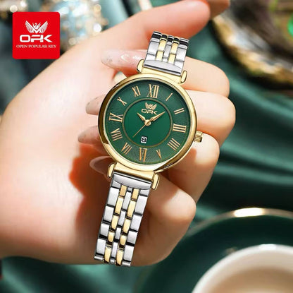 ‼ ‼ OPK LADIES WATCH #8167 DATE DISPLAY STAINLESS STEEL BATTERY POWERED WATER RESISTANT ENGRAVING SERVICES ENQUIRIES