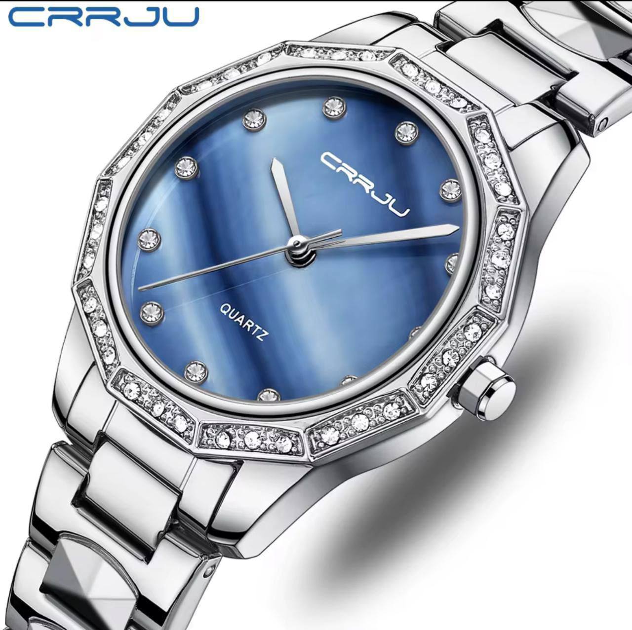 CRRJU 2195 LADIES WATCH 2 COLOURS STAINLESS STEEL WATER RESISTANT BATTERY POWERED ENGRAVING