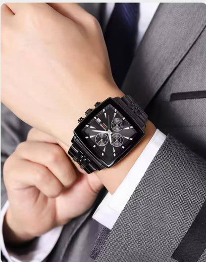 SKMEI CHRONOGRAPH GENTS WATCH #2434 CHRONOGRAPH MOVEMENT BATTERY POWERED STAINLESS STEEL DATE DISPLAY ENGRAVING SERVICES SKMEI BRANDED TIN ENQUIRIES