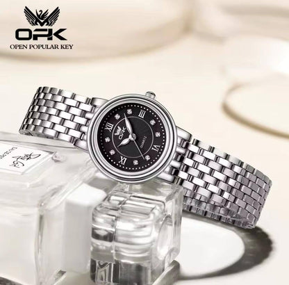 OPK LADIES #6005 STAINLESS STEEL BATTERY POWERED WATER RESISTANT ENGRAVING SERVICES ENQUIRIES