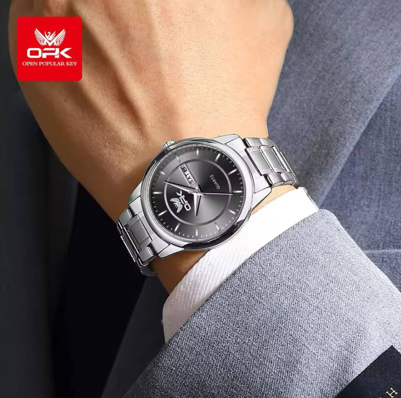 CRRJU CHRONOGRAPH MESH GENTS WATCH DATE DISPLAY WATER RESISTANT MESH STRAP BATTERY POWERED ⃣2 COLOR OPTIONS ENGRAVING SERVICES ENQUIRIES