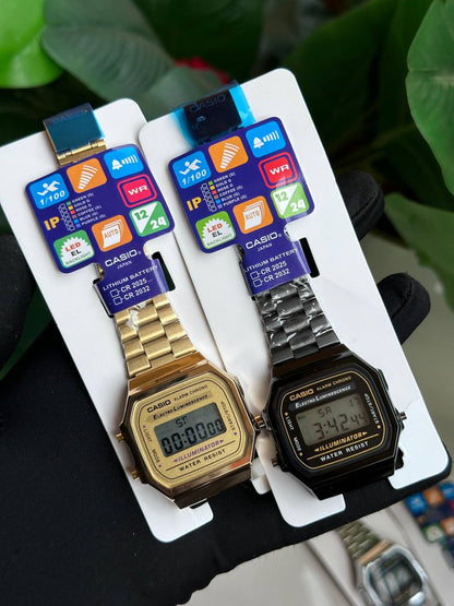 CASIO DIGITALWATCH LIGHT BUTTON DIGITAL DISPLAY STAINLESS STEEL BATTERY POWERED CASIO BRANDED BOX