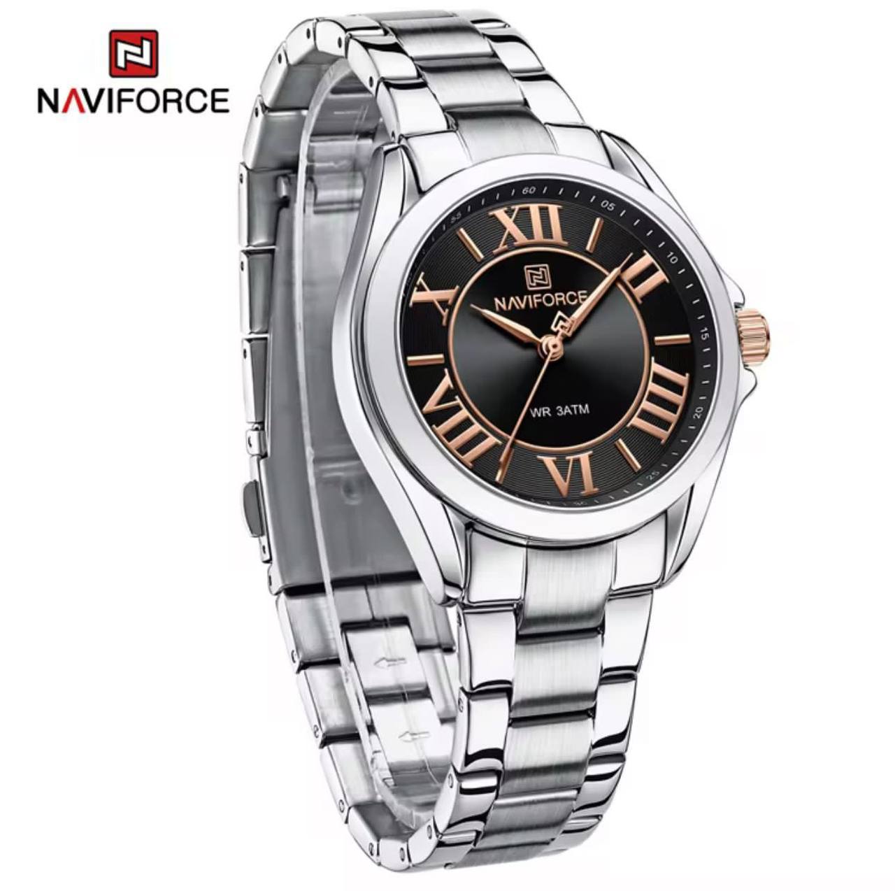 NAVIFORCE LADIES #NF5037 3 COLOURS STAINLESS STEEL FINISH WATER RESISTANT WATER PROOF NAVIFORCE BRANDED BOX ENGRAVING SERVICES FROM ENQUIRIES