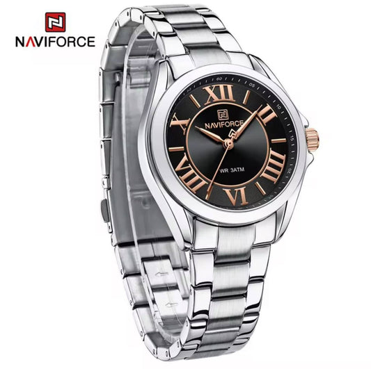 NAVIFORCE LADIES #NF5037 3 COLOURS STAINLESS STEEL FINISH WATER RESISTANT WATER PROOF NAVIFORCE BRANDED BOX ENGRAVING SERVICES FROM ENQUIRIES