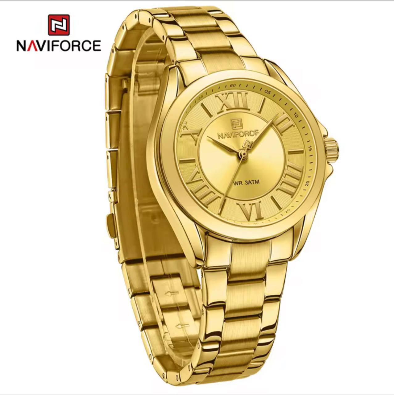 NAVIFORCE LADIES #NF5037 3 COLOURS STAINLESS STEEL FINISH WATER RESISTANT WATER PROOF NAVIFORCE BRANDED BOX ENGRAVING SERVICES FROM ENQUIRIES