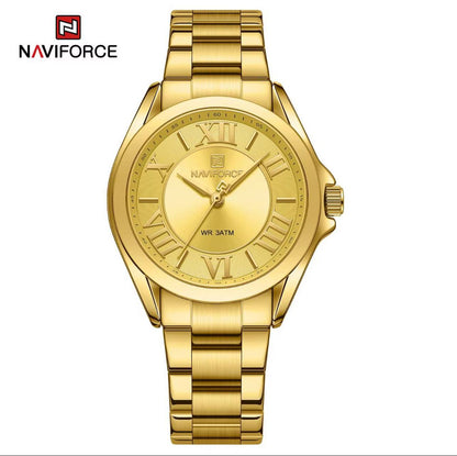 NAVIFORCE LADIES #NF5037 3 COLOURS STAINLESS STEEL FINISH WATER RESISTANT WATER PROOF NAVIFORCE BRANDED BOX ENGRAVING SERVICES FROM ENQUIRIES