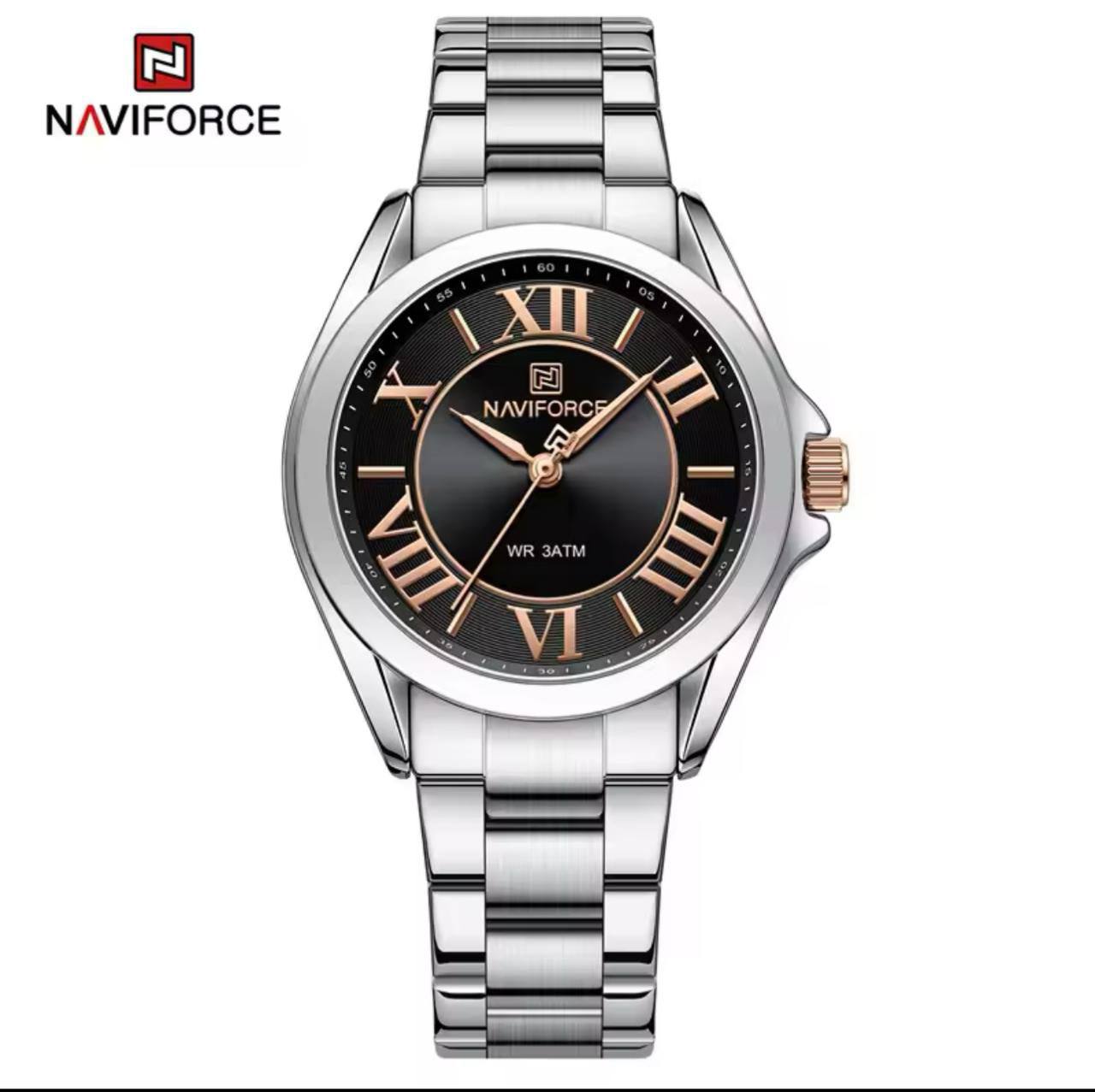 NAVIFORCE LADIES #NF5037 3 COLOURS STAINLESS STEEL FINISH WATER RESISTANT WATER PROOF NAVIFORCE BRANDED BOX ENGRAVING SERVICES FROM ENQUIRIES