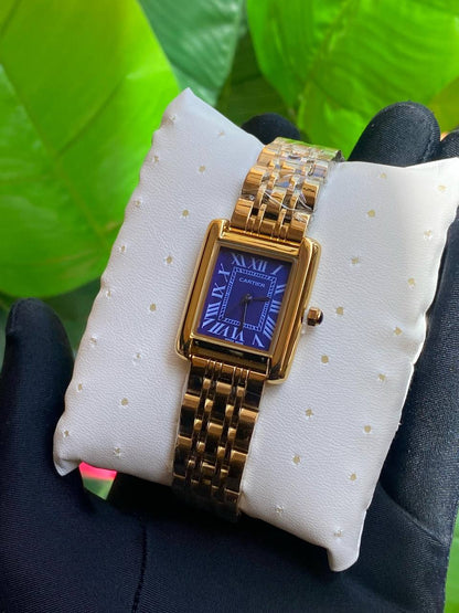 CARTIER LADIES STAINLESS STEEL WATER RESISTANT BATTERY POWERED LUMINOUS ENGRAVING ENQUIRIES