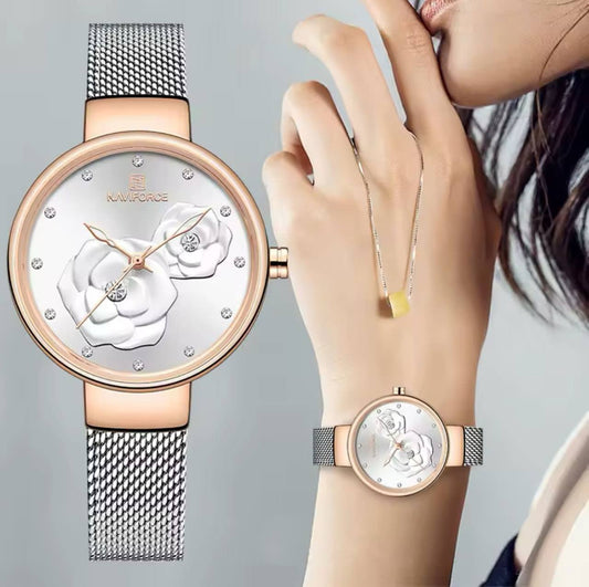 NAVIFORCE LADIES #NF5013 ADJUSTABLE MESH STRAP WATER RESISTANT ENGRAVING SERVICES FROM ENQUIRIES