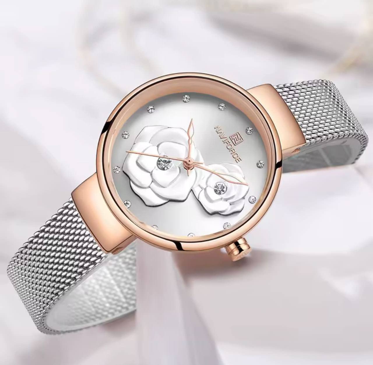 NAVIFORCE LADIES #NF5013 ADJUSTABLE MESH STRAP WATER RESISTANT ENGRAVING SERVICES FROM ENQUIRIES