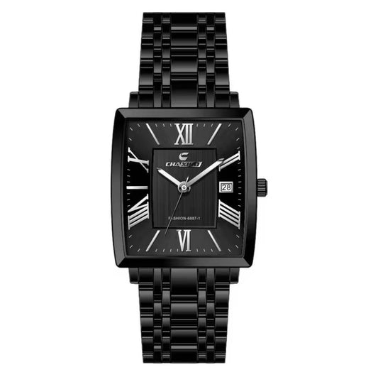 BRAND ALERT CHAXIGO DATE DISPLAY #6687 /= QUARTZ & DATE DISPLAY 30M WATERPROOF STAINLESS STEEL STRAP HIGH STRENGTH MINERAL GLASS WE OFFER ENGRAVING SERVICES