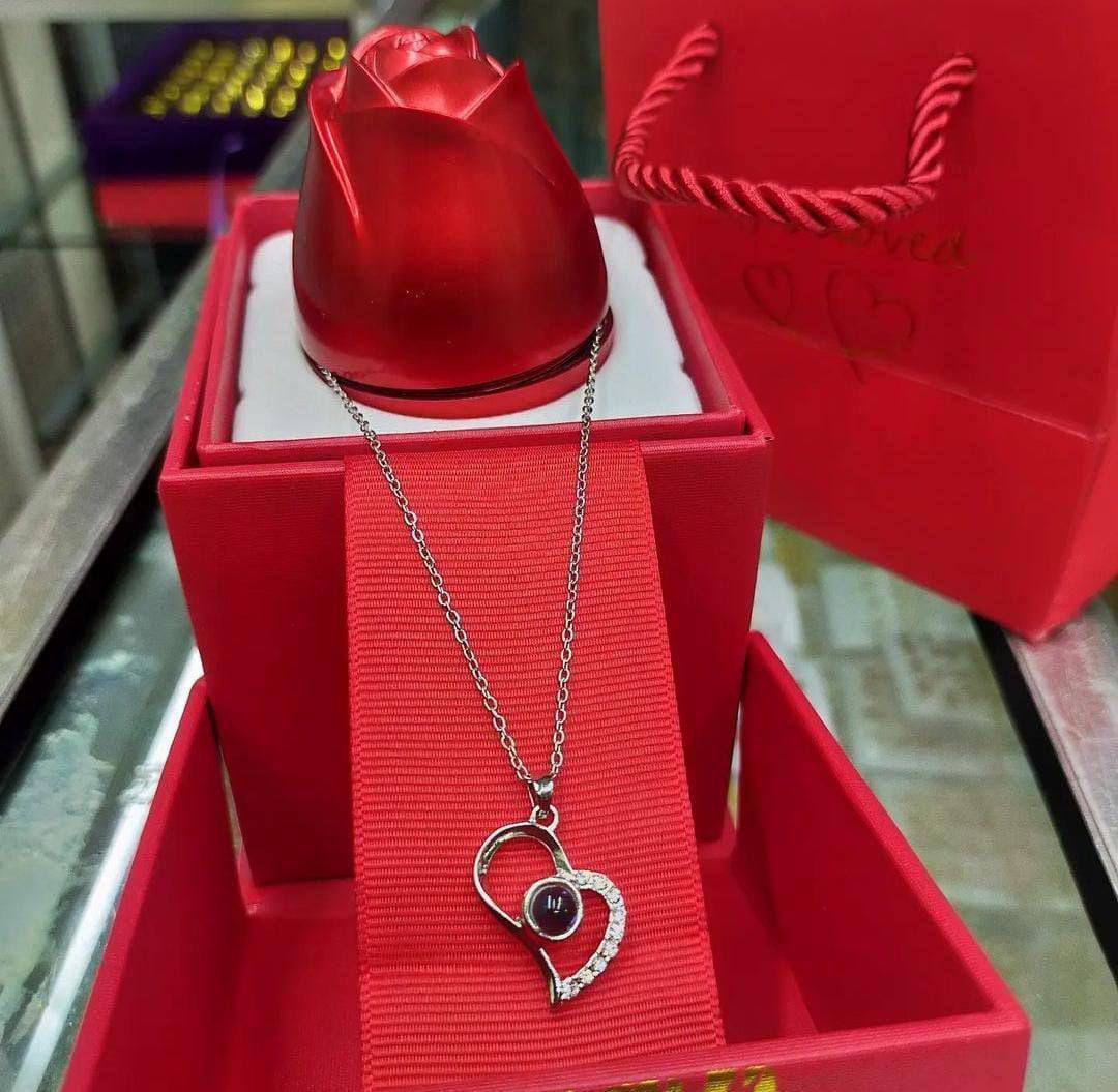 I LOVE YOU NECKLACE 100 LANGUAGES SILVER ROSE GOLD NECKLACE COMES A BOX AND GIFT BAG