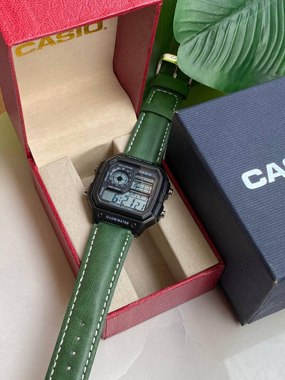 CASIO WORLDTIME WATCH WORLD TIME COUNT DOWN TIMER 5 ALARMS BATTERY POWERED LEATHER STRAP WATER RESISTANT CASIO BRANDED BLUE BOX ENQUIRIES