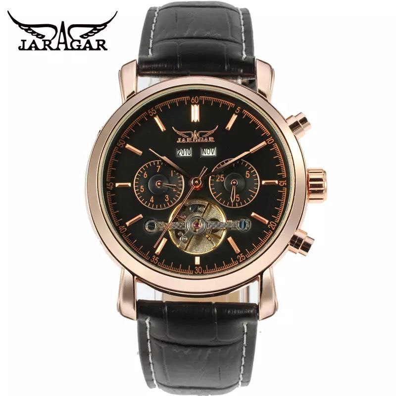 JARAGAR AUTOMATIC DAY, DATE,MONTH,YEAR DISPLAY LEATHER STARP WATER RESISTANT