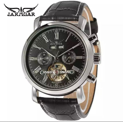 JARAGAR AUTOMATIC DAY, DATE,MONTH,YEAR DISPLAY LEATHER STARP WATER RESISTANT