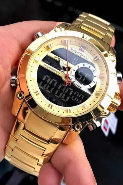 MEN NAVIFORCE NF 9189 ANALOGUE&DIGITAL DISPLAY GOLD BLUE