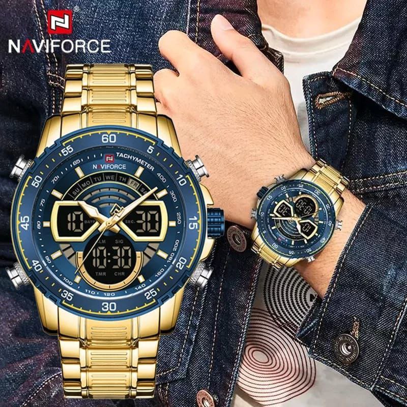 MEN NAVIFORCE NF 9189 ANALOGUE&DIGITAL DISPLAY GOLD BLUE