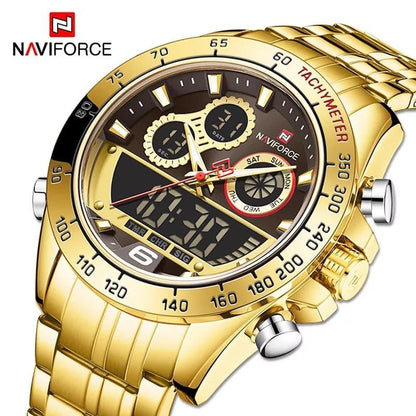 MEN NAVIFORCE NF 9188 ANALOGUE&DIGITAL DISPLAY GOLD SILVER BLUE