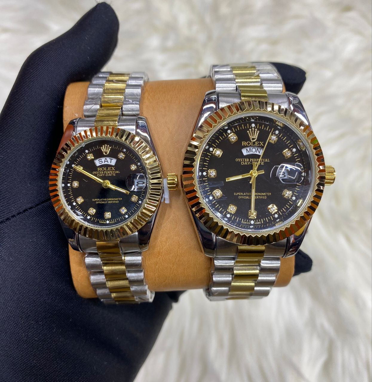 ROLEX COUPLE SETS DAY AND DATE DISPLAY COUPLE PAIR SINGLE PIECE