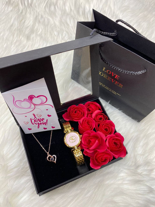 A SET OF NECKLACE WATCH BOX,BAG CARD