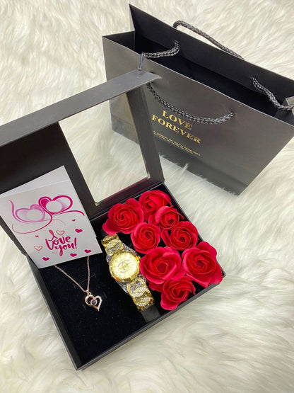 A SET OF NECKLACE WATCH BOX,BAG CARD