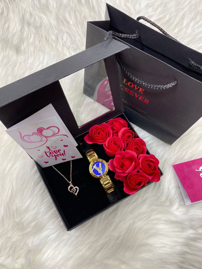 A SET OF NECKLACE WATCH BOX,BAG CARD