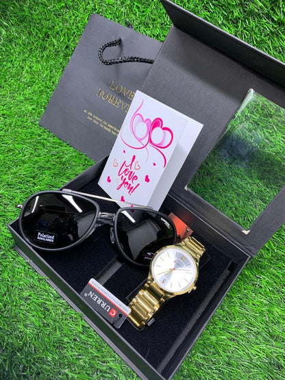 SUNGLASSES, BOX ,BAG PLUS CARD WATCH DEPENDS WITH YOUR CHOICE
