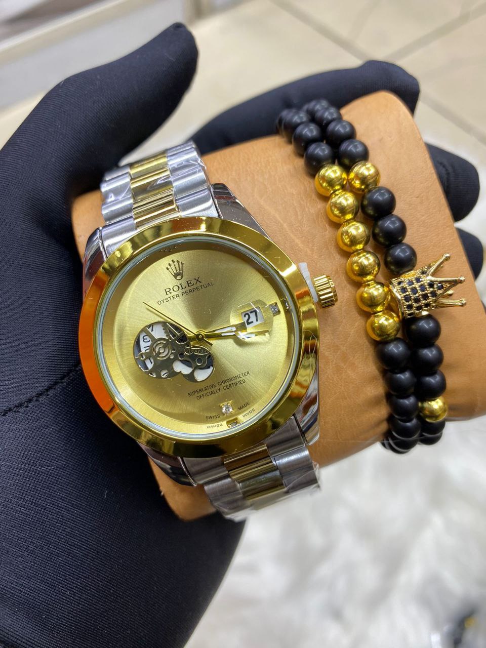 MEN NAVIFORCE NF 9163 ANALOGUE&DIGITAL DISPLAY GOLD BLACK