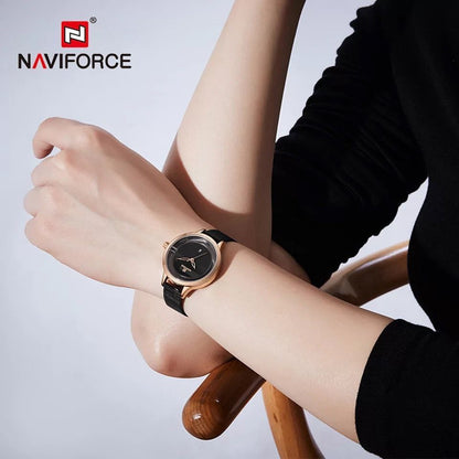 NAVIFORCE NF5014 DATE DISPLAY STAINLESS STEEL FINISH BLUE ROSE GOLD BLACK