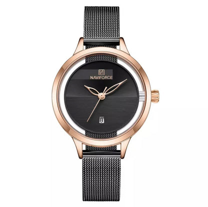 NAVIFORCE NF5014 DATE DISPLAY STAINLESS STEEL FINISH BLUE ROSE GOLD BLACK