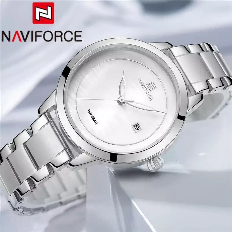 NAVIFORCE NF5008 DATE DISPLAY STAINLESS STEEL FINISH BLUE GOLDSILVER