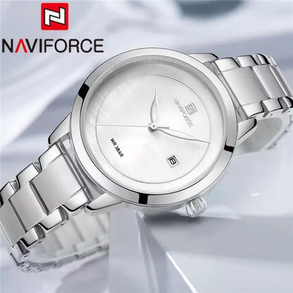 NAVIFORCE NF5008 DATE DISPLAY STAINLESS STEEL FINISH BLUE GOLDSILVER