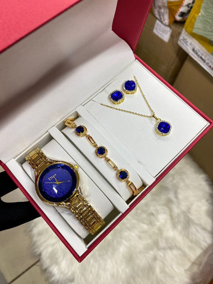 4 1 SETS WATCH BRACELET EARRINGS NECKLACE