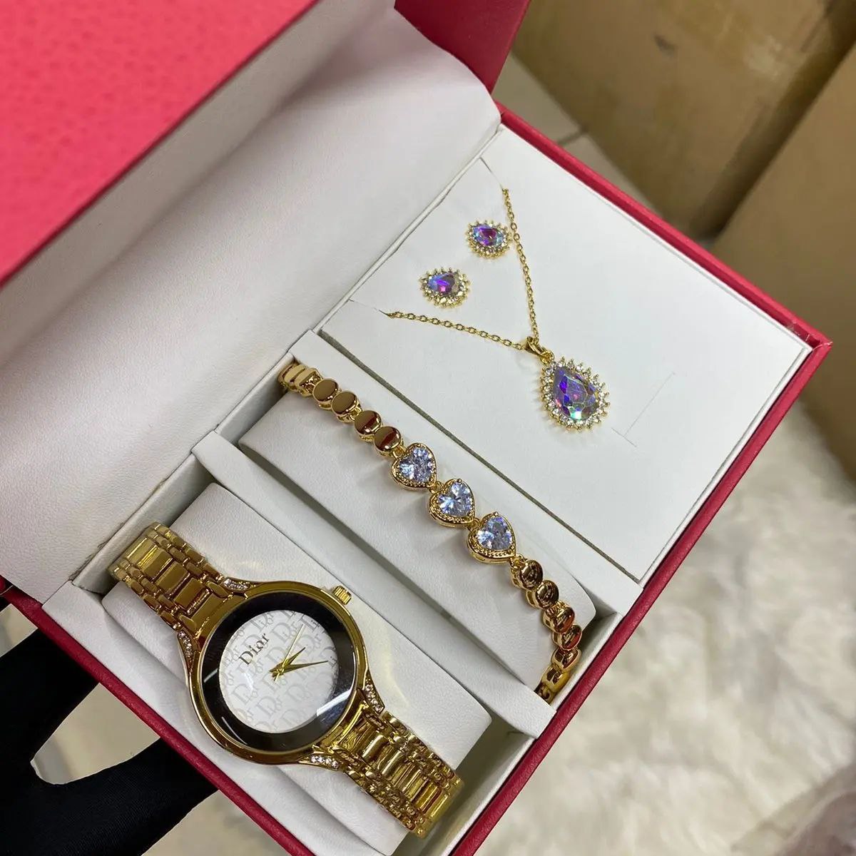 4 1 SETS WATCH BRACELET EARRINGS NECKLACE