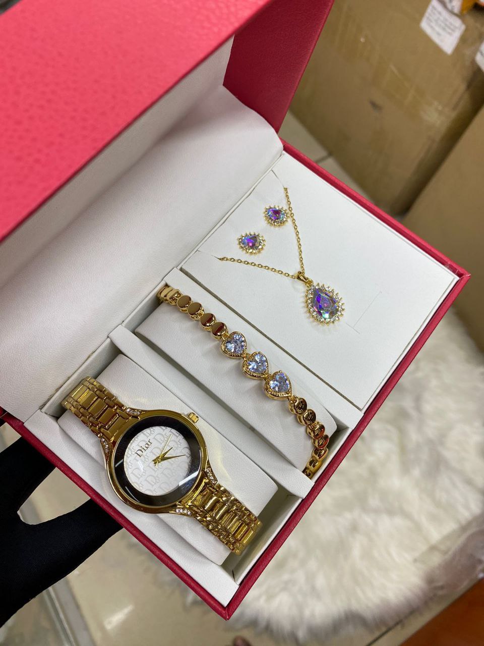 4 1 SETS WATCH BRACELET EARRINGS NECKLACE