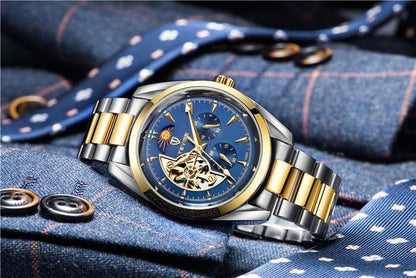 TEVISE AUTOMATIC GENTS WATCH COMES A BRANDED BOX TWO TONE BLACK FACE TWO TONE WHITE FACE TWO TONE BLUE FACE