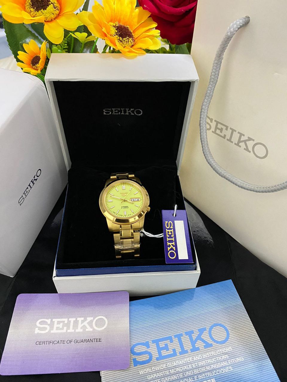 ORIGINAL AUTOMATIC SEIKO SEIKO PRESAGE SEIKO 5 SEIKO PADI COMES WITH BOX ,BAG,WARRANTY CARD,MANUAL
