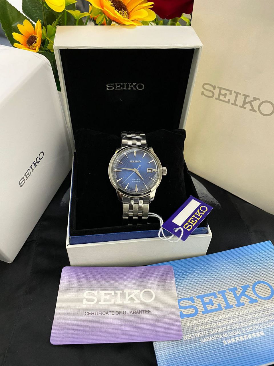 ORIGINAL AUTOMATIC SEIKO SEIKO PRESAGE SEIKO 5 SEIKO PADI COMES WITH BOX ,BAG,WARRANTY CARD,MANUAL