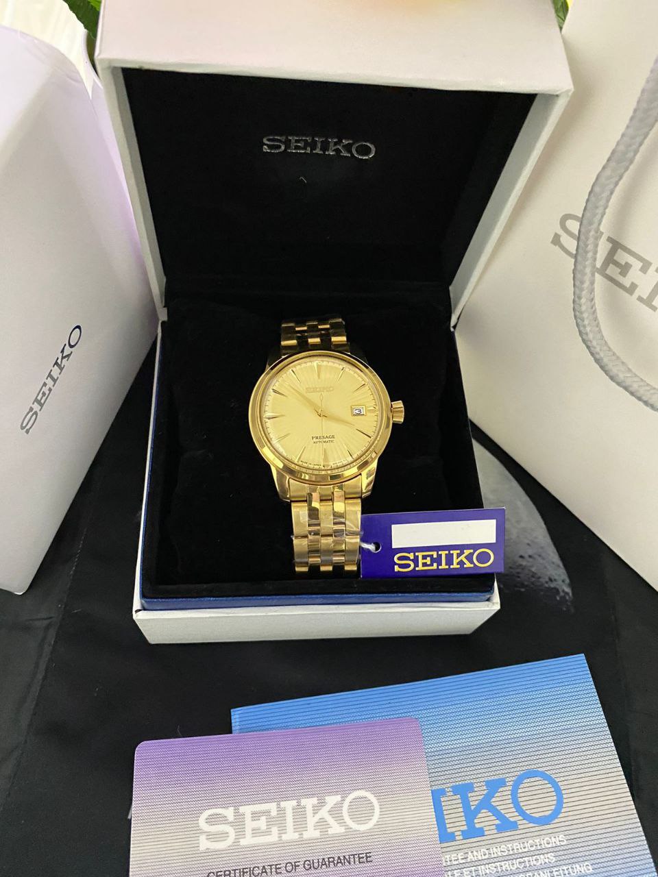 ORIGINAL AUTOMATIC SEIKO SEIKO PRESAGE SEIKO 5 SEIKO PADI COMES WITH BOX ,BAG,WARRANTY CARD,MANUAL