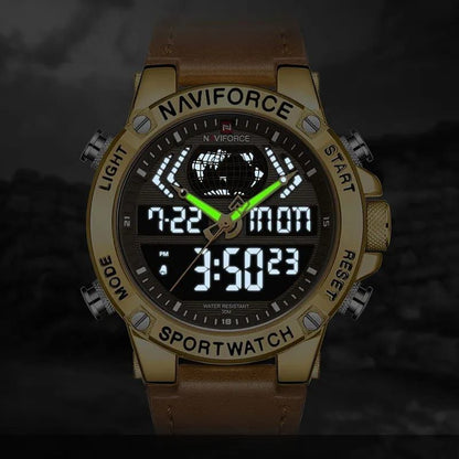 NAVIFORCE MEN NF 9164 ANALOGUE&DIGITAL DISPLAY ALARM FUNCTION WATER RESISTANT