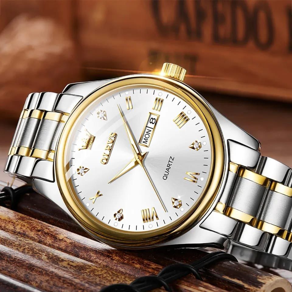 OLEVS DAY&DATE DISPLAY SINGLE PIECE COUPLE SET OLEVS BRANDED BOX