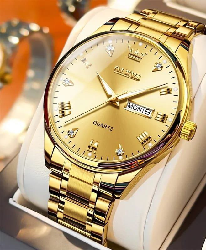 OLEVS DAY&DATE DISPLAY SINGLE PIECE COUPLE SET OLEVS BRANDED BOX