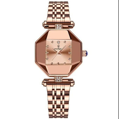 POEDAGAR LADIES 719 PURPLE WINE BLUE GREEN WATER RESISTANT STAINLESS STEEL BATTERY POWERED